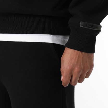 Final Club - Conjunto de sudadera con capucha y pantalón de chándal FNL Black Logo